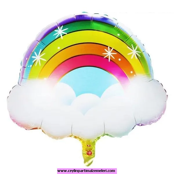 24 İnç Renkli Bulut Gökkuşağı Folyo Balon